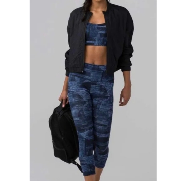 Lululemon Train Times Crop (17")Transition Multi Midnight Navy / Black - Picture 2 of 7